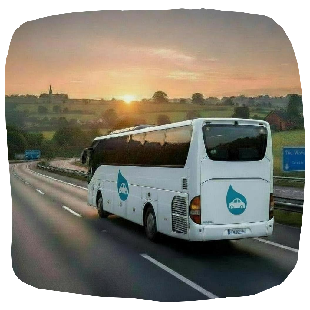 The Surf Bus riders traveling together